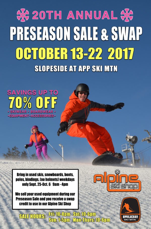 Appalachian Preseason Sale to begin Oct. 13 Ski Southeast